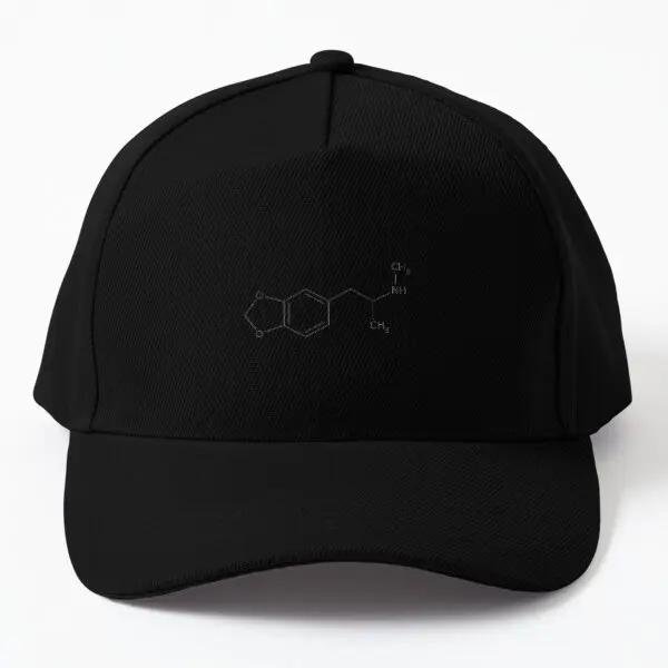 Mdma Ecstasy Molecule 2  Baseball Cap Hat Summer Outdoor Fish Bonnet  Printed Czapka Casquette Spring  Black Boys Mens