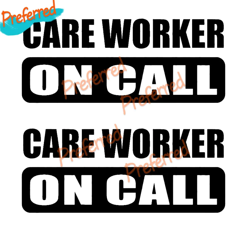 2x Care Worker on Call - Nurse Carer - Magenta Vinyl Decal Window Sticker Customizable in Any Sticker Size - No Background