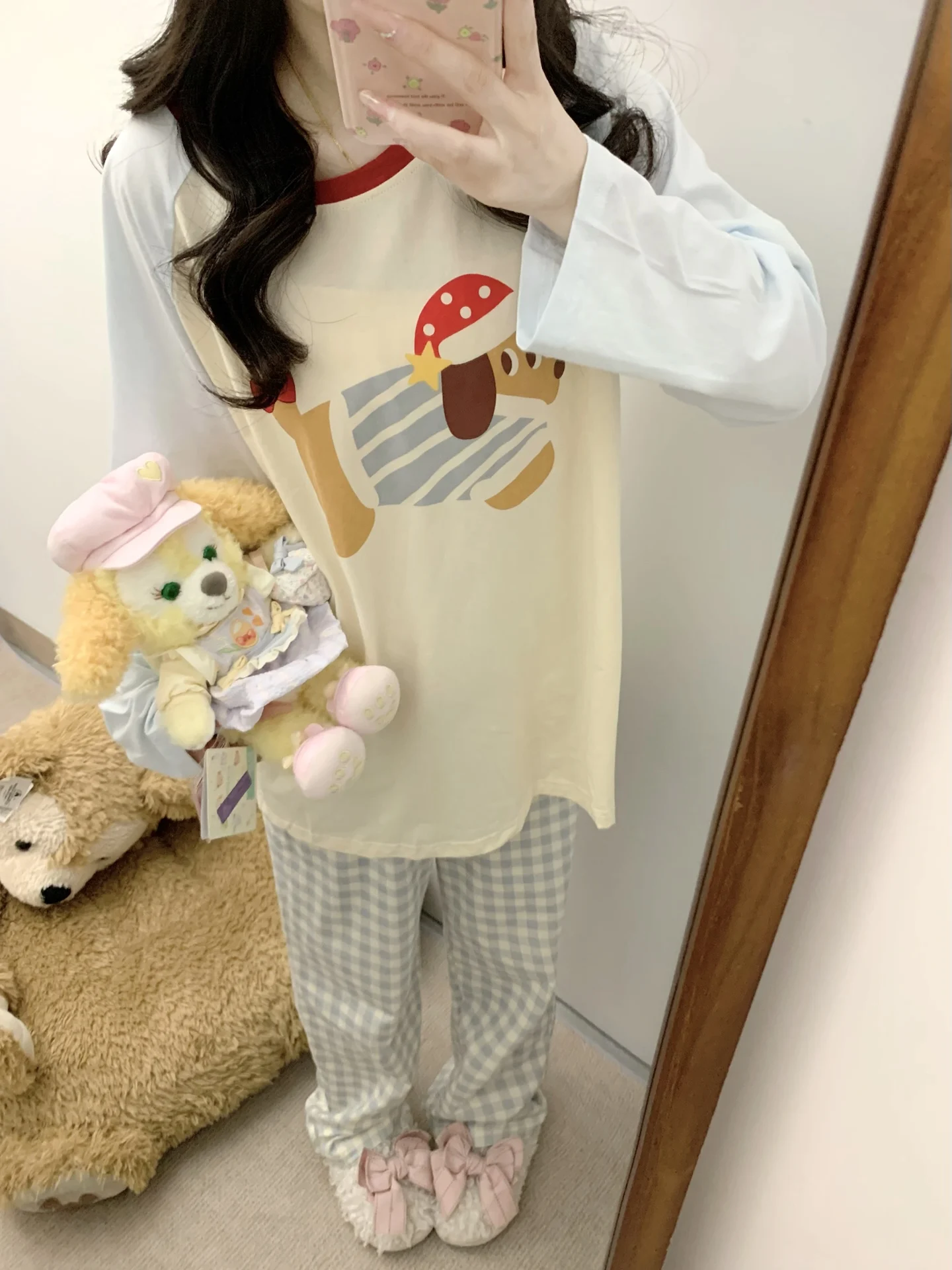 

Cartoon Large Size Spring Autumn Pure Cotton Spwear Pants Set Women's 2025 New Home Clothes Full Cotton Spring Sle