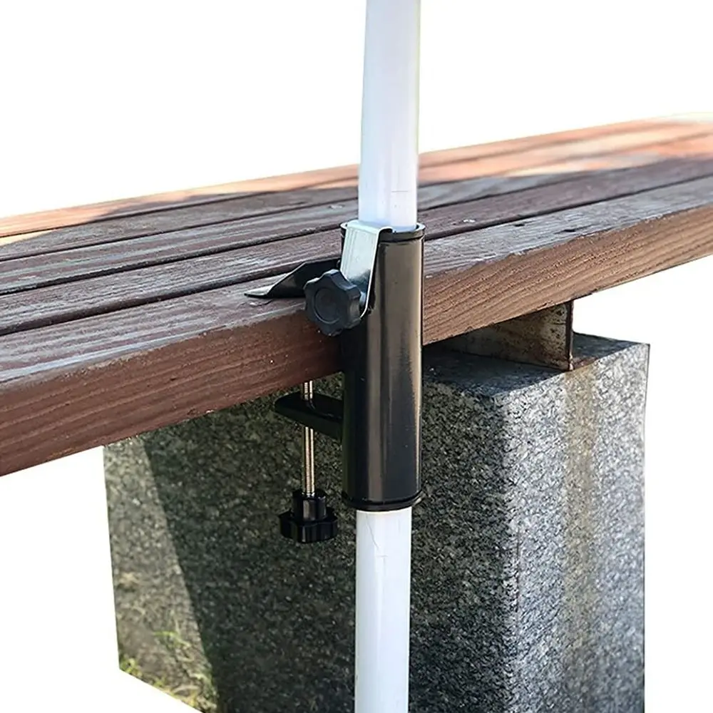 Adjustable Patio Umbrella Holder Easy To Install Umbrella Mount Parasol Clamp Strong Heavy Duty Deck Umbrella Stand Outdoor