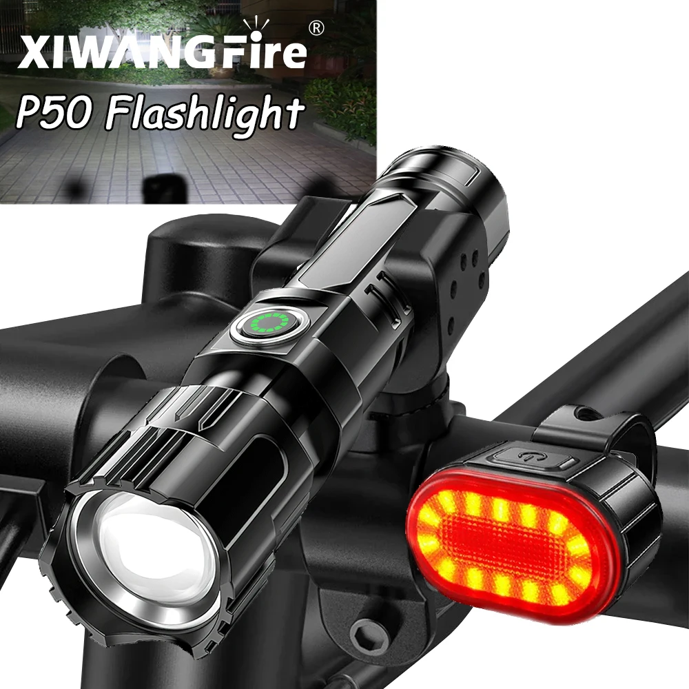 

Powerful Bicycle Front Headlight LED USB Rechargeable Bicycle Cycling Flashlight Outdoor MTB Night Riding Safety Lamp Accessory