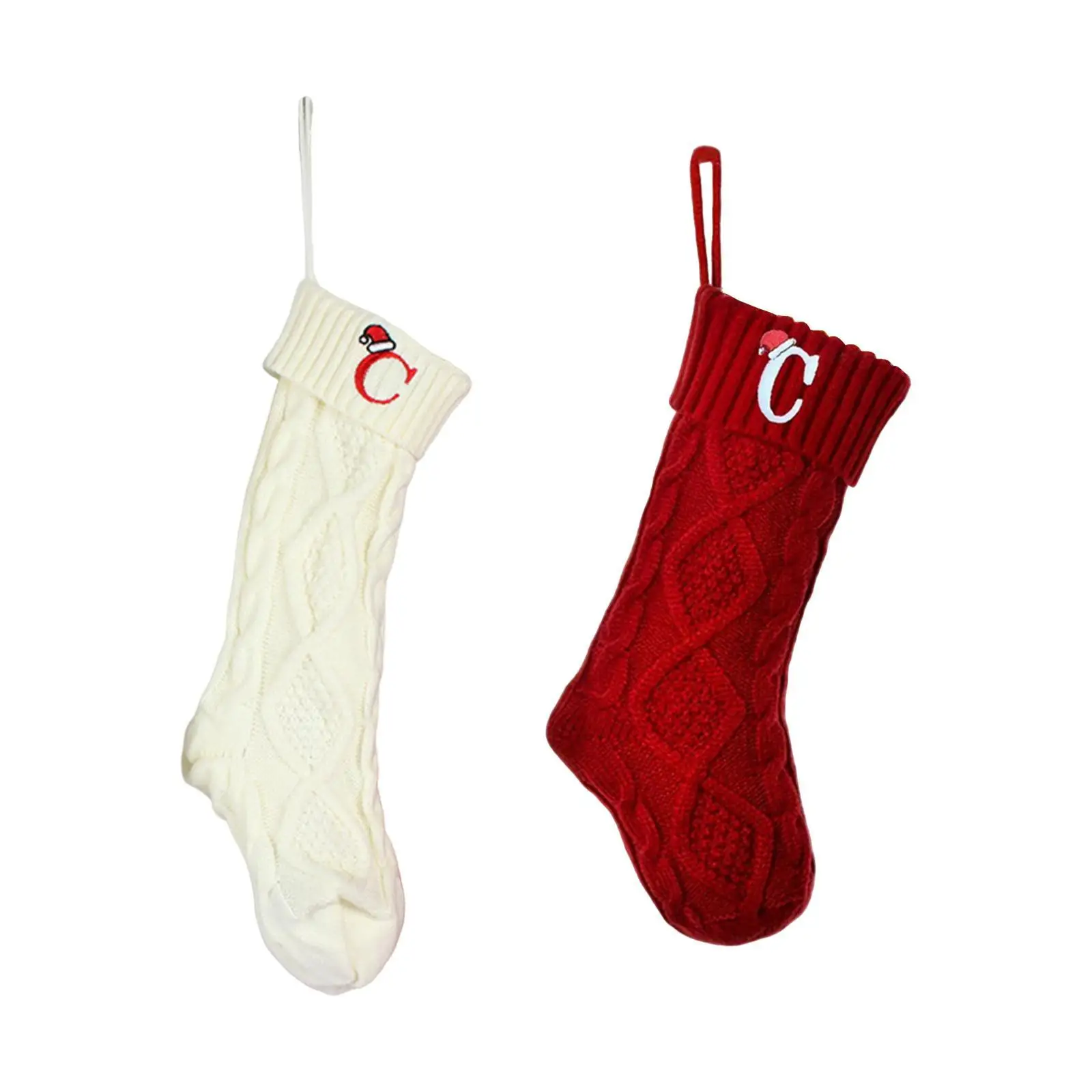 Christmas Stocking Rustic Xmas Knitted Stocking for Festive Party Farmhouse