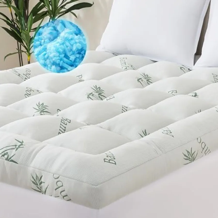 ® 3 Inch Memory Foam Mattress Topper Size - Cooling Breathable Bamboo Viscose Pillow Top for Hot Sleepers, 1700 GSM Fill, Ultra