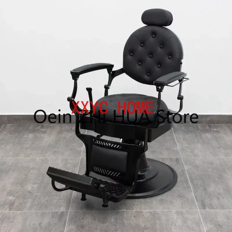 

Retro Hair Cutting Barber Chair Recliner Workshop Beauty Hairdressing Barber Chair Swivel Eyelash Cadeira Furniture QF50BC