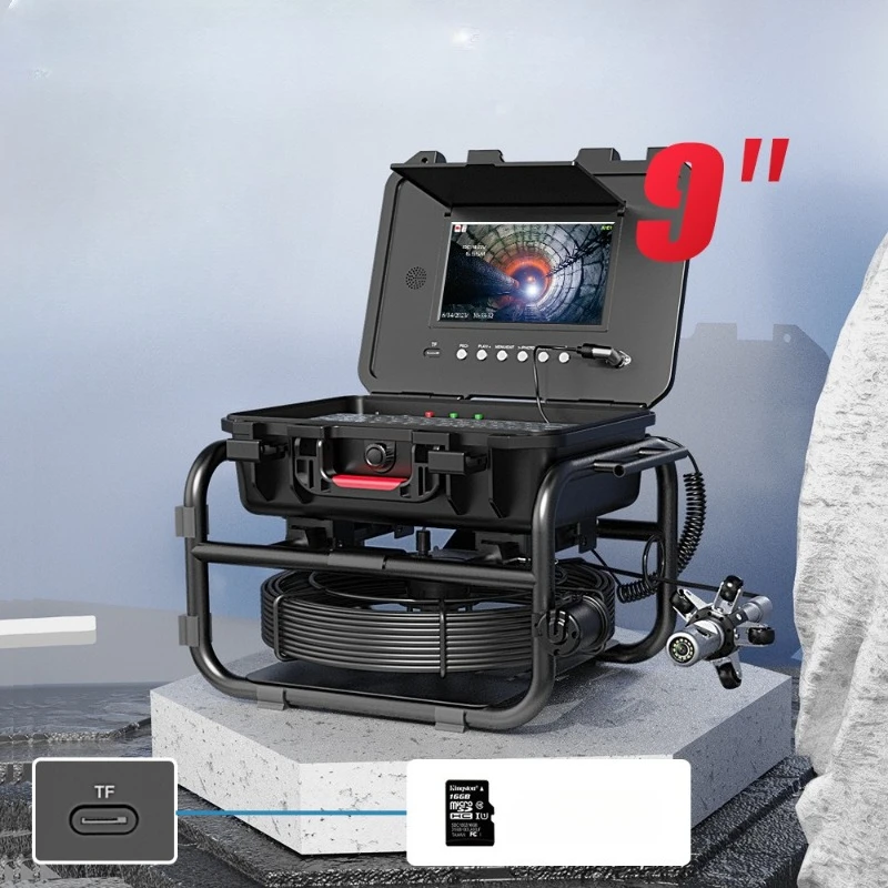 360-degree rotating industrial pipeline endoscope inspection system sewer camera