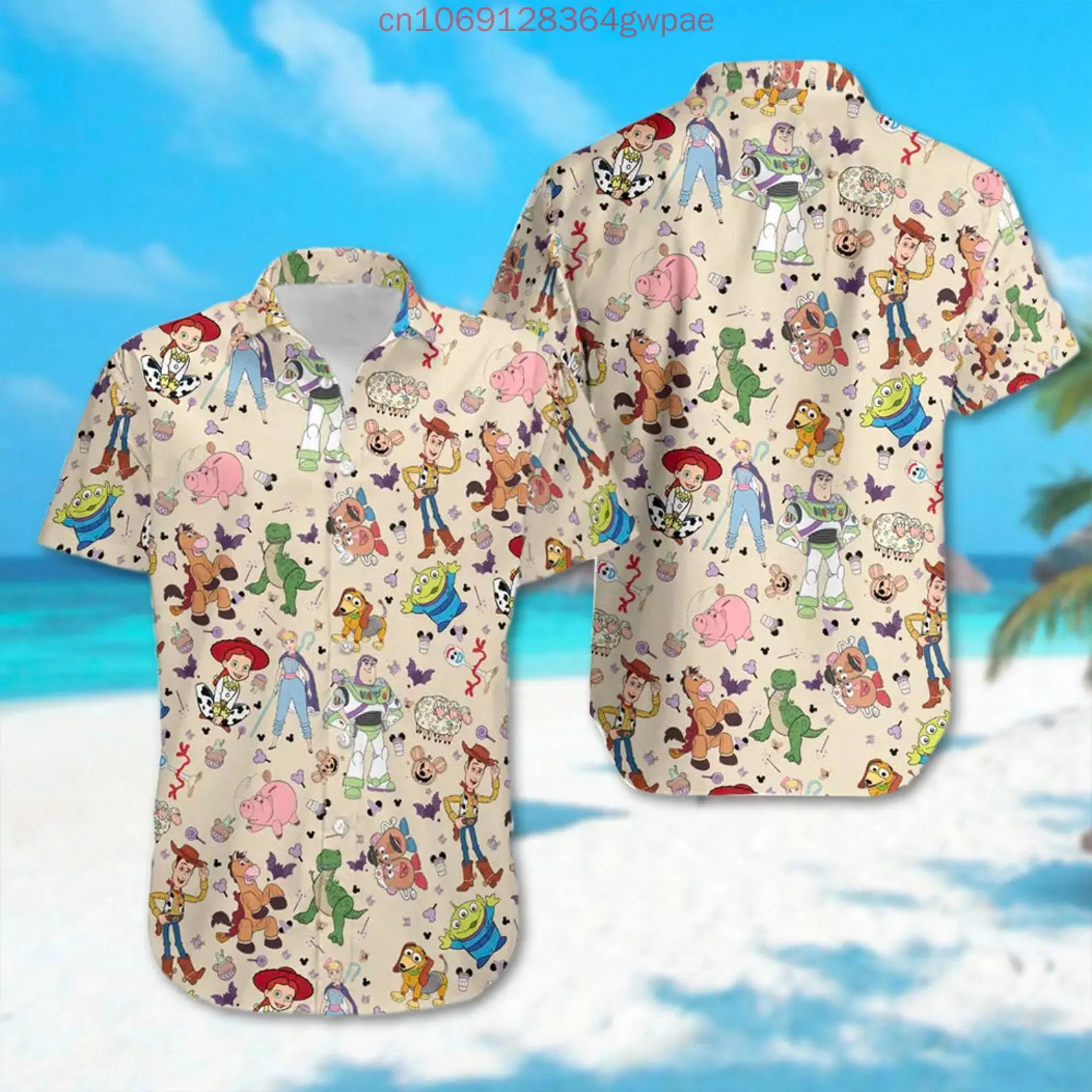 ديزني توي ستوري الطنانة الخفيفة وودي قمصان هاواي الرجال النساء الاطفال بلايز الصيف عادية كم قصير زر حتى قمصان الشاطئ