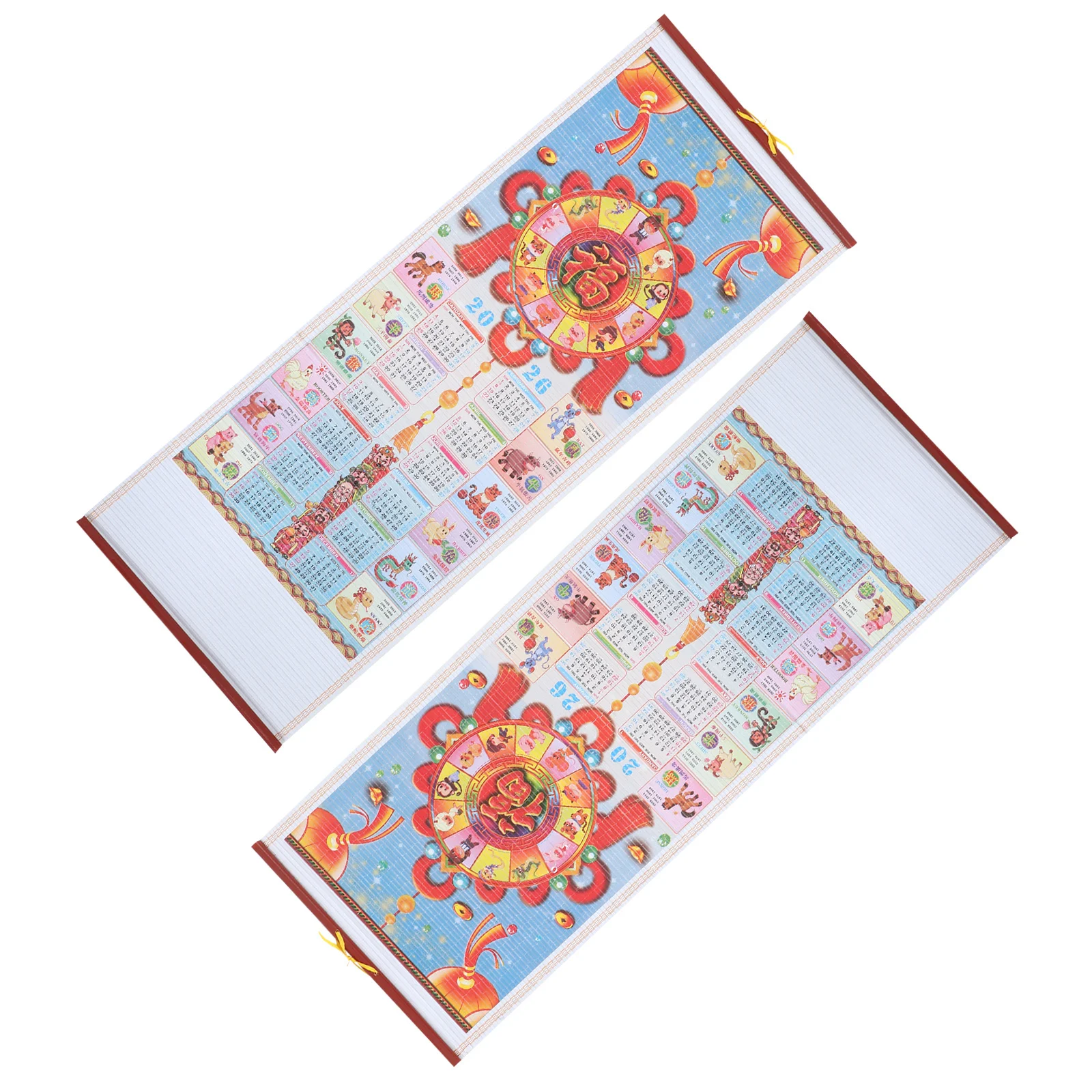 

2 шт. 2026 китайский настенный календарь год лошади традиционный лунный настенный художественный подвесной декоративный календарь для домашнего офиса