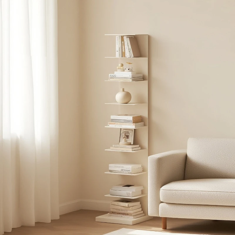 

Floor-to-ceiling invisible corner bookcase Integrated multi-layer shelf against the wall Vertical children's