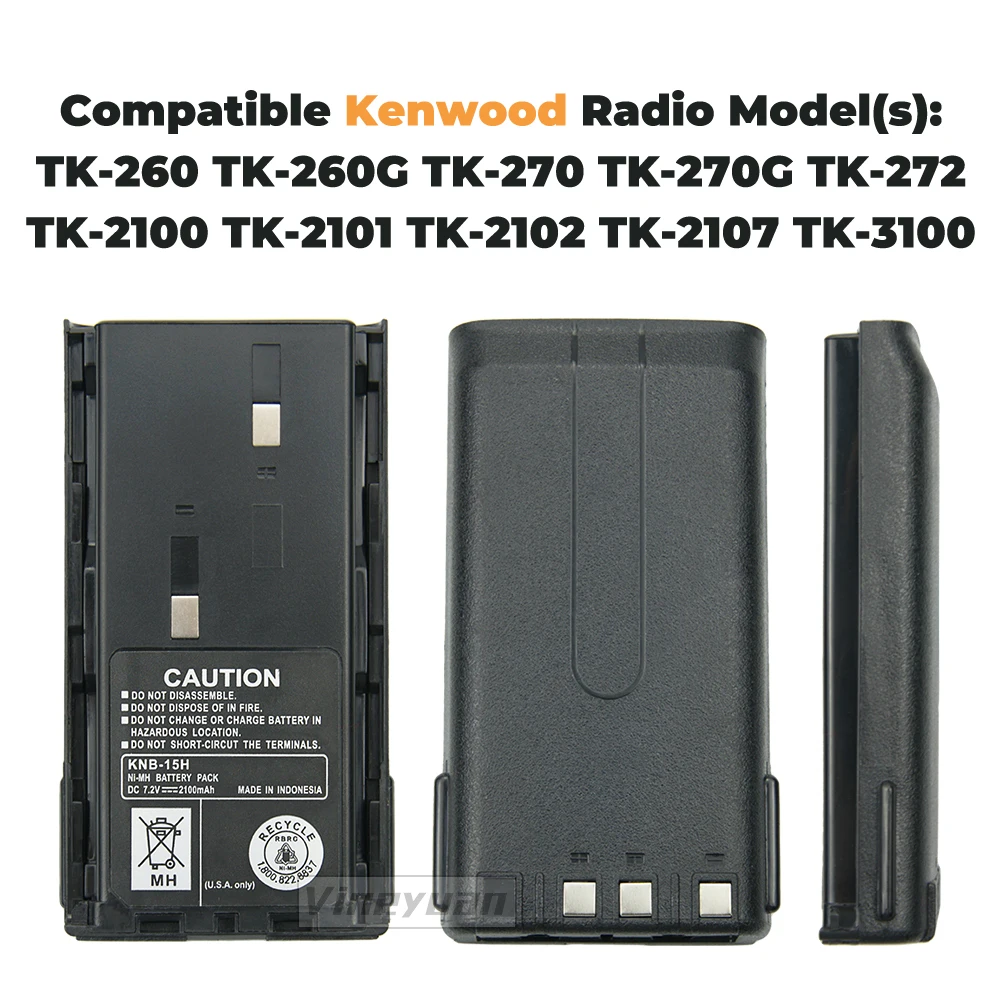 Imagem -03 - Ni-mh Bateria de Rádio Bidirecional para Kenwood Tk260 Tk-260g Tk-270g Tk-272g Walkie Talkie Tk360 Tk-370g 10pc Knb15h Knb-15a 2100mah