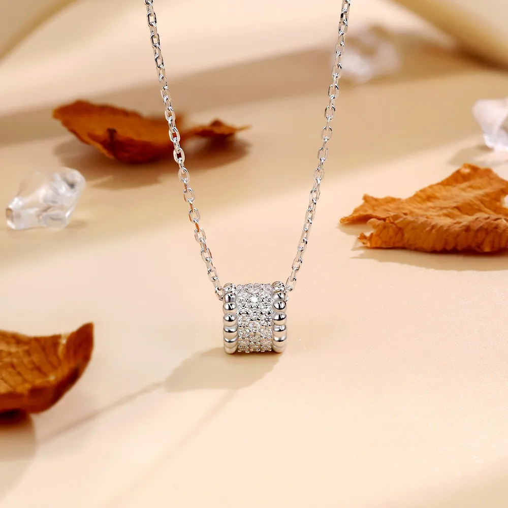M-JAJA Real Moissanite Necklace for Women 925 Sterling Silver Chain Gemstone D Color VVS1 Lab Diamond Vintage Pendant Jewelry
