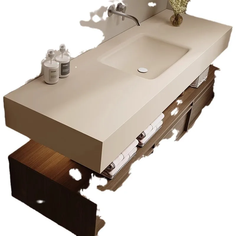 

Medieval artificial stone hot pressing integrated basin bathroom cabinet bathroom combination
