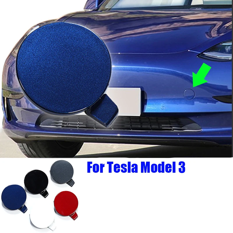 Auto Car Front Bumper Tow Hook Eye Cover Trim Trailer Cap Plug for Tesla Model 3 Automobiles Parts Accessories