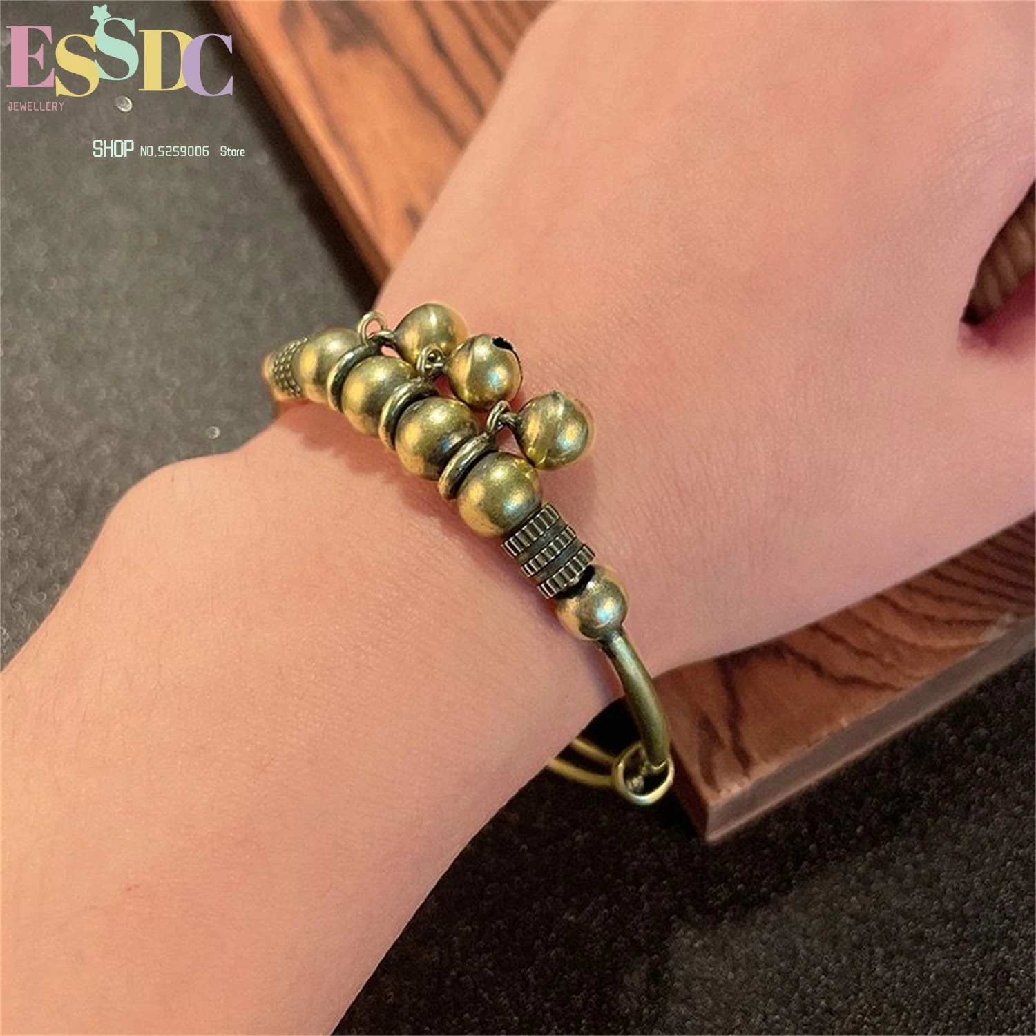 

Шарм-колокольчик, регулируемый скользящий браслет, античная бронза, медный браслет, винтажный подарок для лучшего друга, женские оптовая продажа, ювелирные изделия в стиле бохо