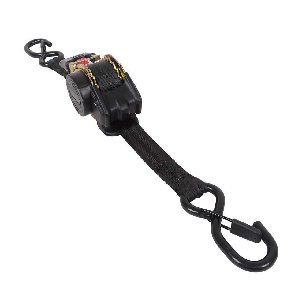 Tie Hook Retractable Ratchet Strap 25mm x 3metres Tie Down Cargo Lashing Motorbikes Off-road Vehicle Ship Kart Trailer