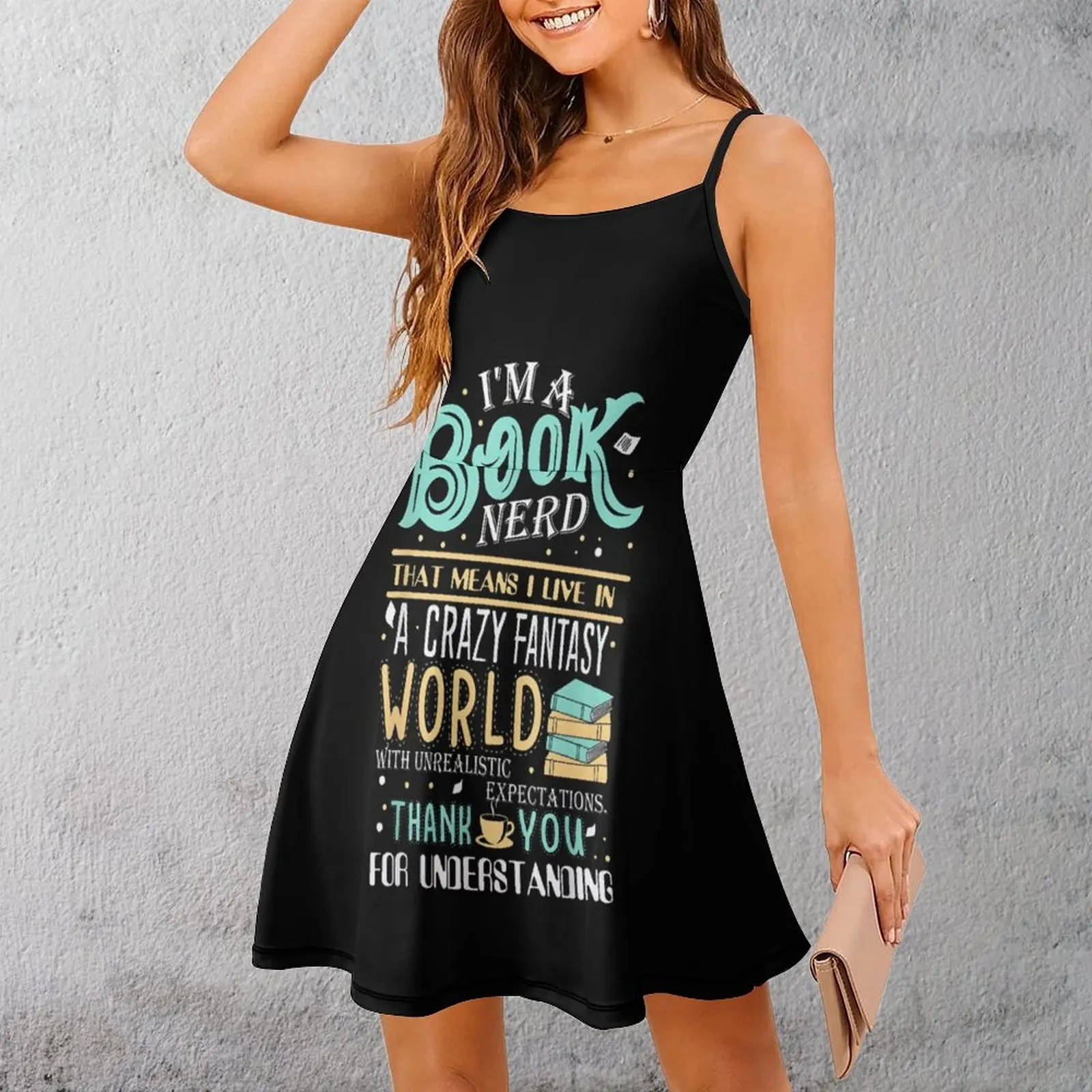

Book Nerd Fantasy World Women's Sling Dress Hot Sale Sexy Woman's Clothing Nerd Parties The Dress