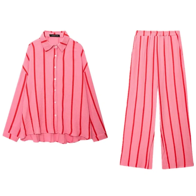 Verano 2025, csa informal de aodón con burbujas para mujer, plones de cintura alta, conjunto de ropa de trabajo a la...