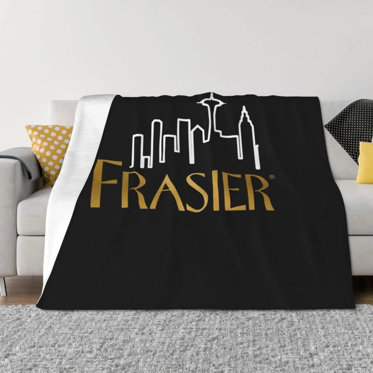 

Frasier Classic T-Shirt Throw Blanket Extra Large Throw Plaid on the sofa halloween Sofas Blankets