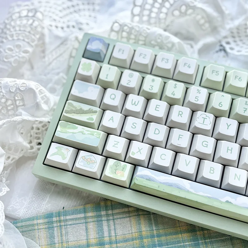 Customized Cute Cartoon Keycaps Cherry Profile Dye Sub PBT Keycaps 95 Keys for 75% Cherry Gateron MX Switches Gaming Keyboard