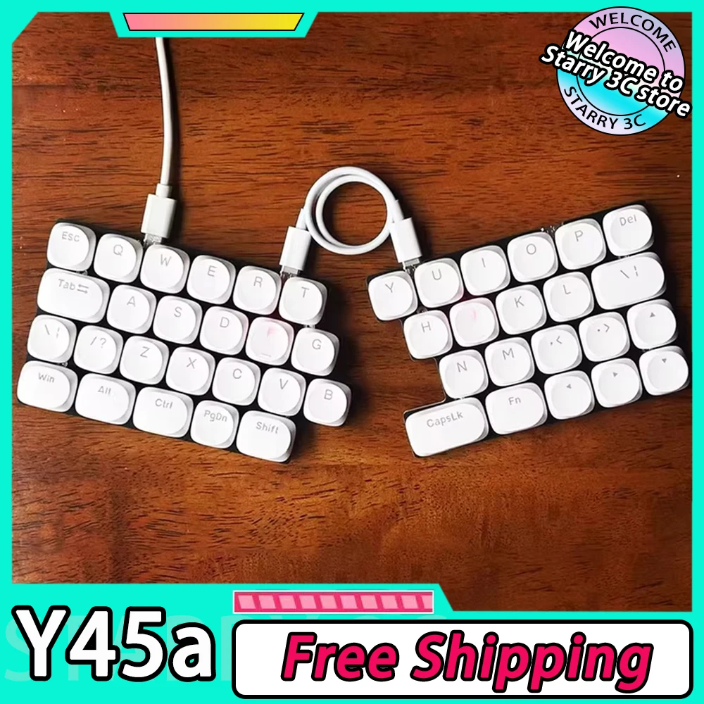 

Y45a разделенная клавиатура, проводной низкопрофильный переключатель, 45 клавиш, RGB, эргономичная поддержка, разделенная клавиатура QMK VIAL, аксессуары для ПК и геймеров
