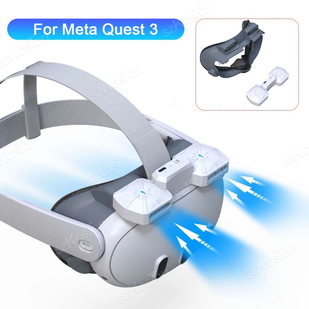 For Meta Quest 3 Cooling Fan with Facial Interface  Relieves Lens Fogging Air Circulation Face Cover For Meta Quest 3 Accessorie