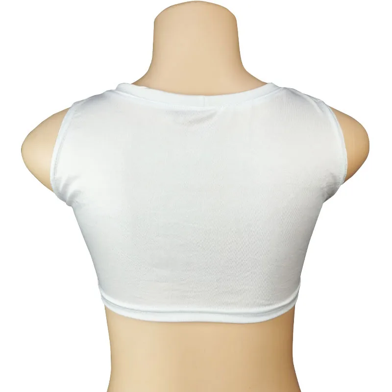 Y2k European and American Low Round Neck Ultra Short Sleeveless Vest T-shirt Sexy Chest Hugging and Navel Exposed Vest - view 4