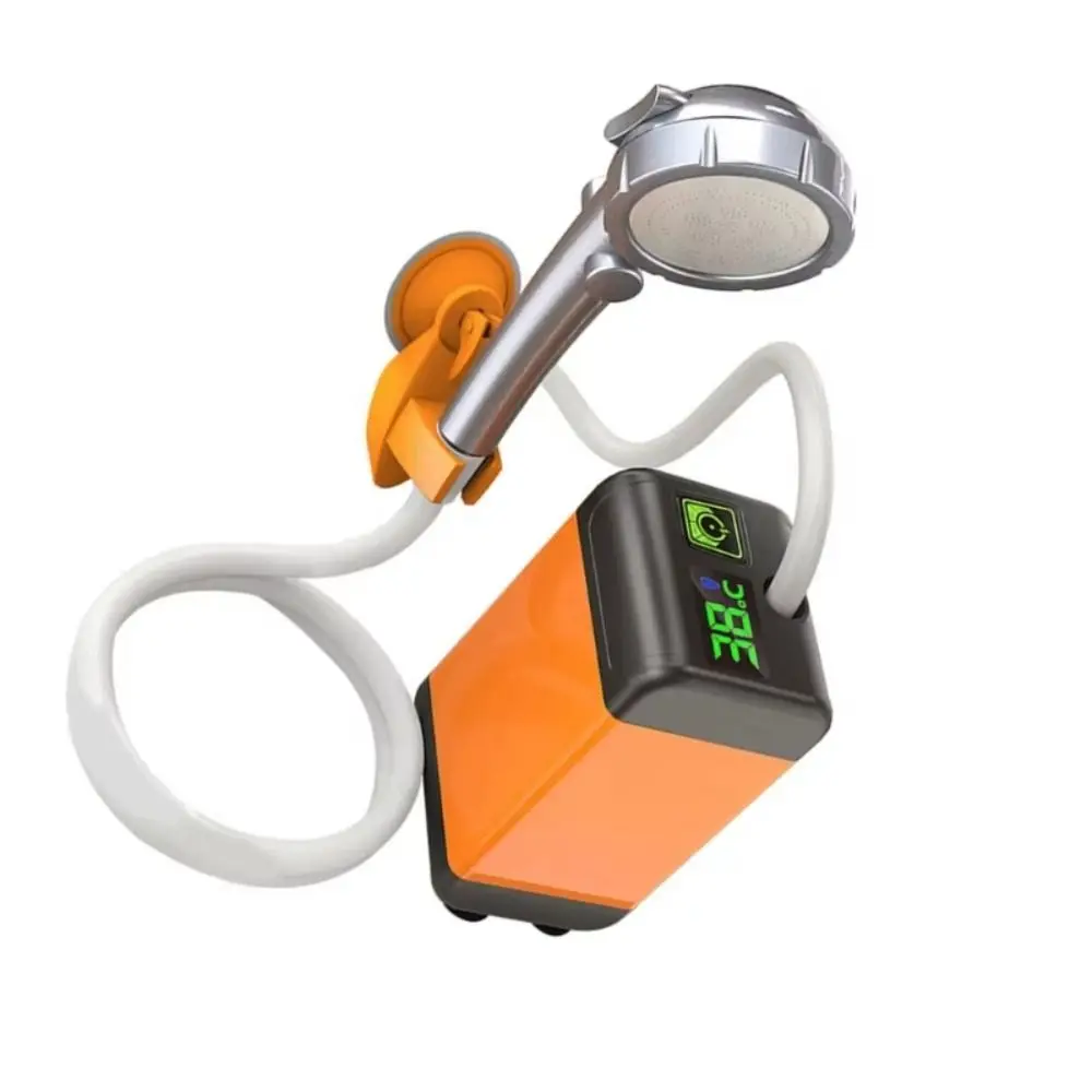 Intelligent Temperature Measurement Portable Shower with Suction Cup Long Battery Life Electric Shower Removable Filter Screen