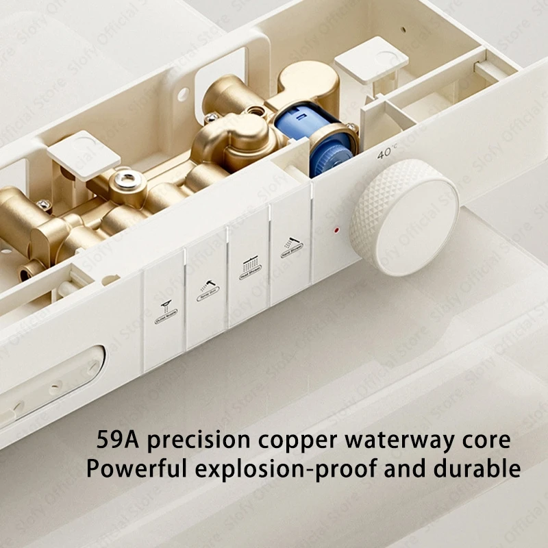 현대식 대형 레인 샤워 시스템, 디지털 디스플레이, 다중 모드 샤워 세트, 피아노 키 숨김형 바닥 배수구, 가정 및 호텔용