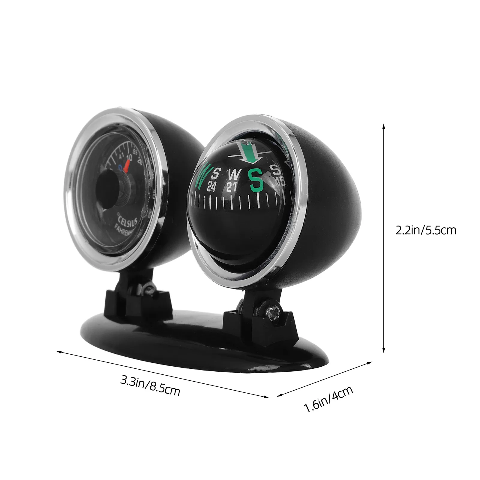 2 in 1 Vehicle Mount Dashboard Compass Car Thermometer Navigation Guide Ball Marine Boat Auto Interior Compass Multi Function view 5