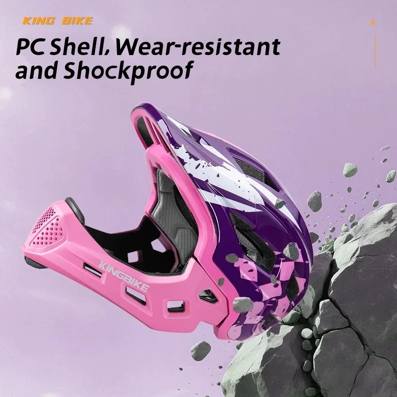

BATFOX Moto Helmets for Kids Full Face Detachable Mountain Bike Helmet Child Safety MTB Cycling Helmets capacetes de moto