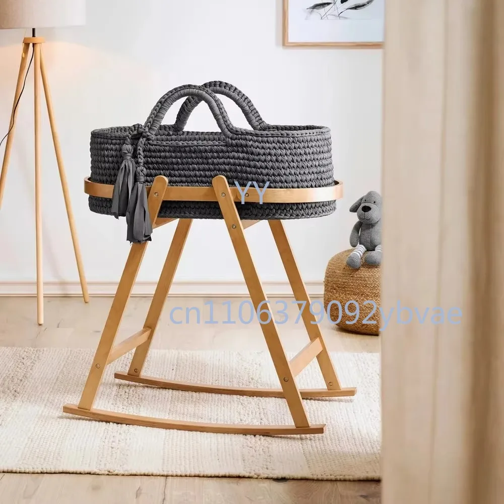 

Handwoven Eco-Friendly Baby Moses Basket Standard Cradle Best Selling Wooden Cradle Rack