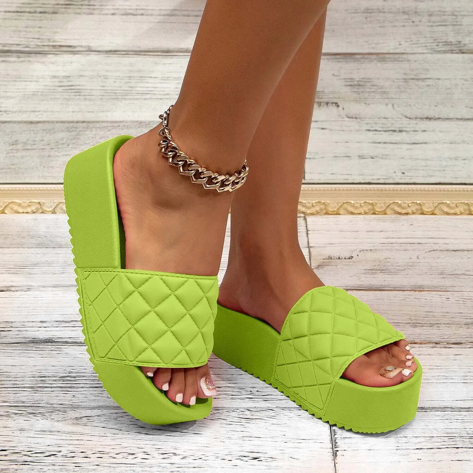 

Indoor Slippers New Summer Ladies' Casual Fashion Thick Soled Height Increasing Slippers Outdoor Zapatillas De Mujer CóModas