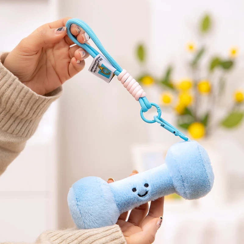 Cartoon Anime piękny czajnik dzwonek hantle pluszowa lalka kreatywny Fitness wypchane lalki dzieci ręcznie robione lalki plecak wisiorek prezenty