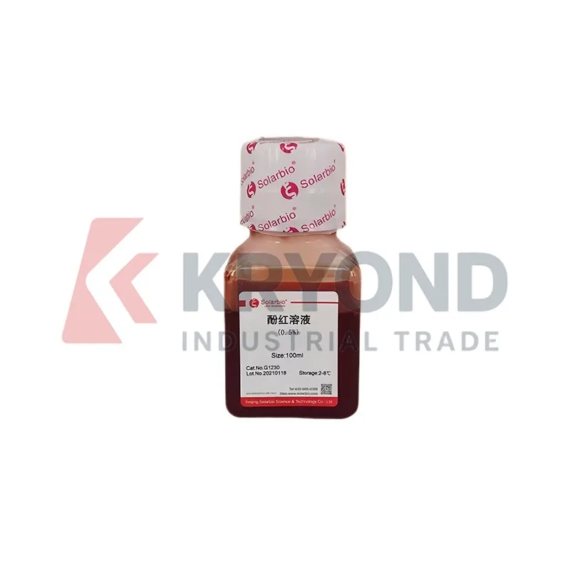 Solarbio G1230 Phenol Red Solution 0 5 Percent Sterile Lab Reagent for Cell Culture Research Staining Sample Analysis Test 100ml