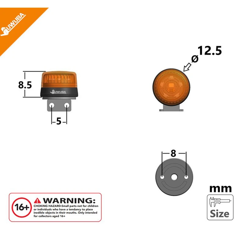 LED Beacon Light 1/14 RC Model Rotating Light Rc Model Warning Lighting For Tamiya 1/14 770S Rc Truck Parts 1/12 Diy Accessories