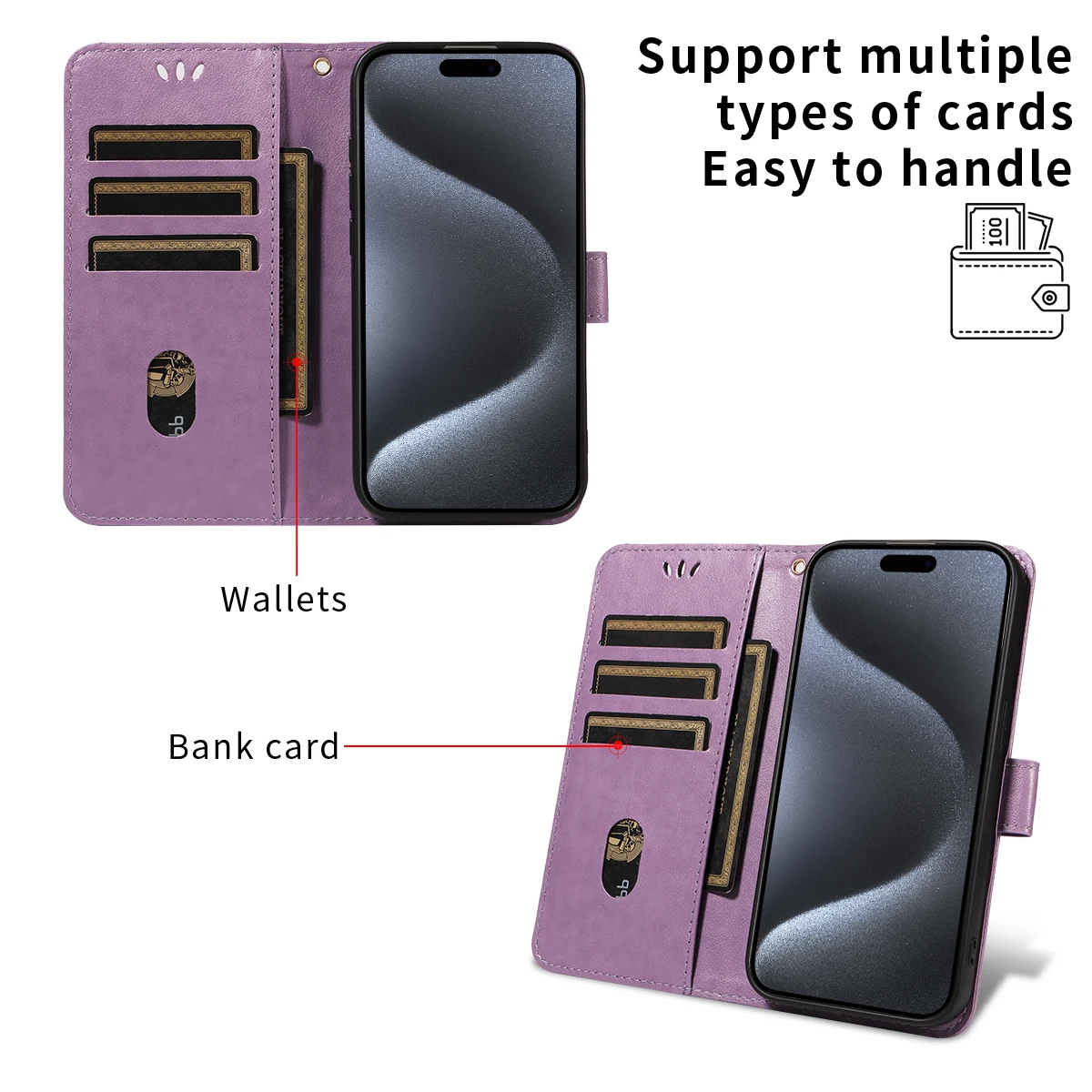 For Samsung Galaxy A13 Clamshell Wallet Embossed Phone Case image 5