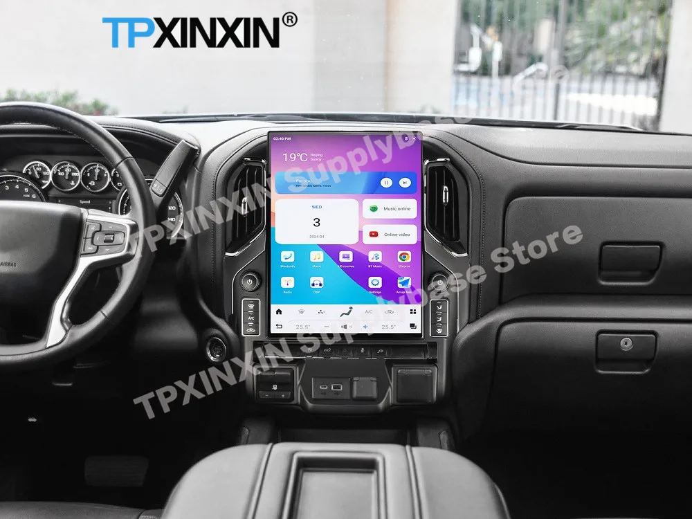 Screen Android Auto Screen Player Head Unit For Chevrolet Silverado GMC Sierra 2019 2020 2021 CAR GPS Navigation Radio Receiver