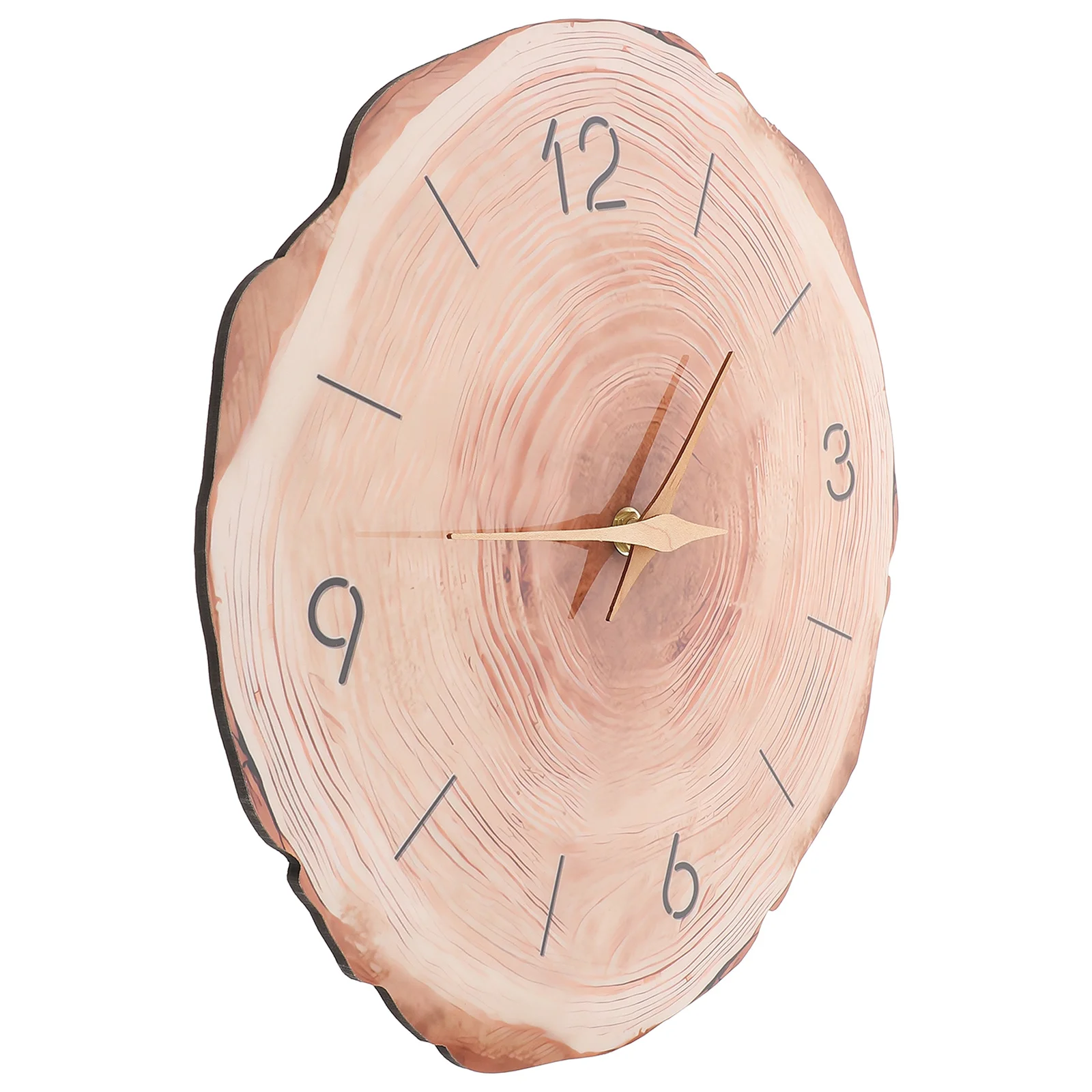 

Round Wooden Wall Clock Silent Mute Non Ticking Decor for Living Room Bedroom Office Style Household Clock