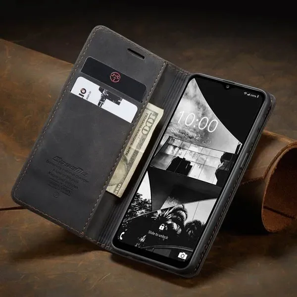 

Leather Case For Samsung M33 5G Book Magnetic Closure Stand Shockproof RFID Lock Wallet Card Cover capa