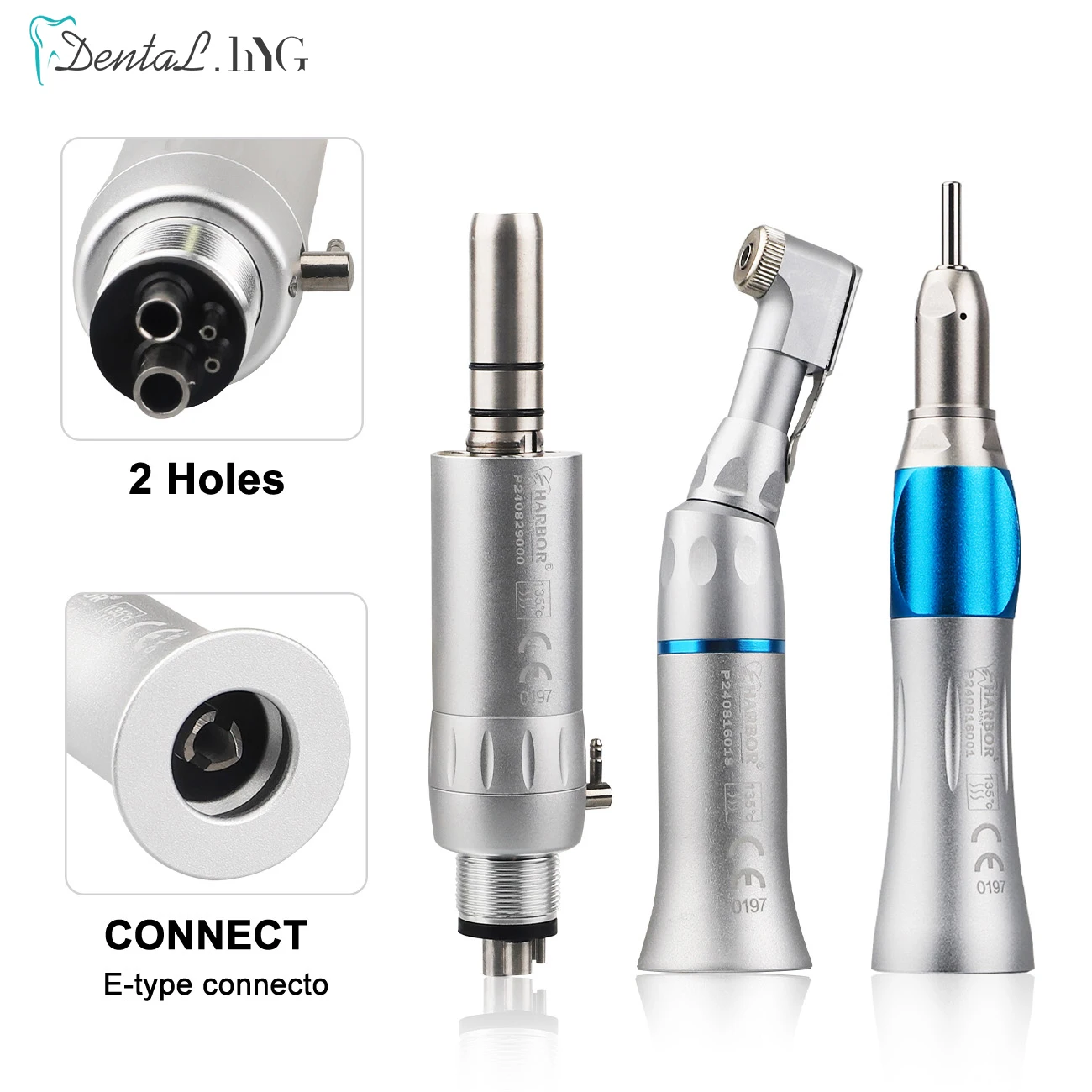 Dental Low Speed Handpiece 2/4 Hole Air Motor Contra Angle Straight Handpiece Dentists Equipment Tools