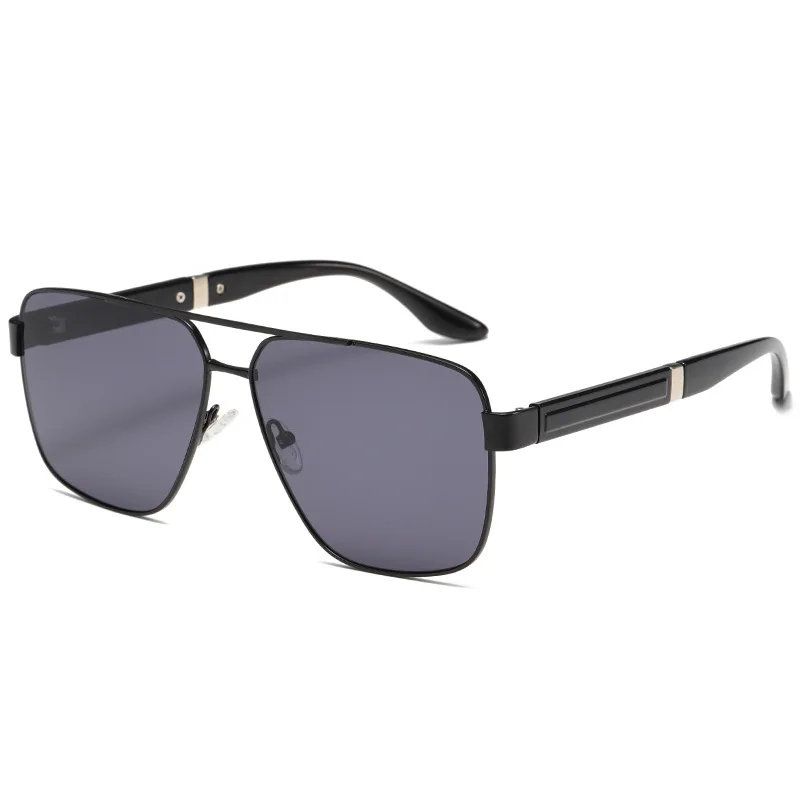 

BX Square Frame Aviator Double Bridge Metal Sunglasses Retro Fashion Anti-UV Sporty Glasses for Men And Women