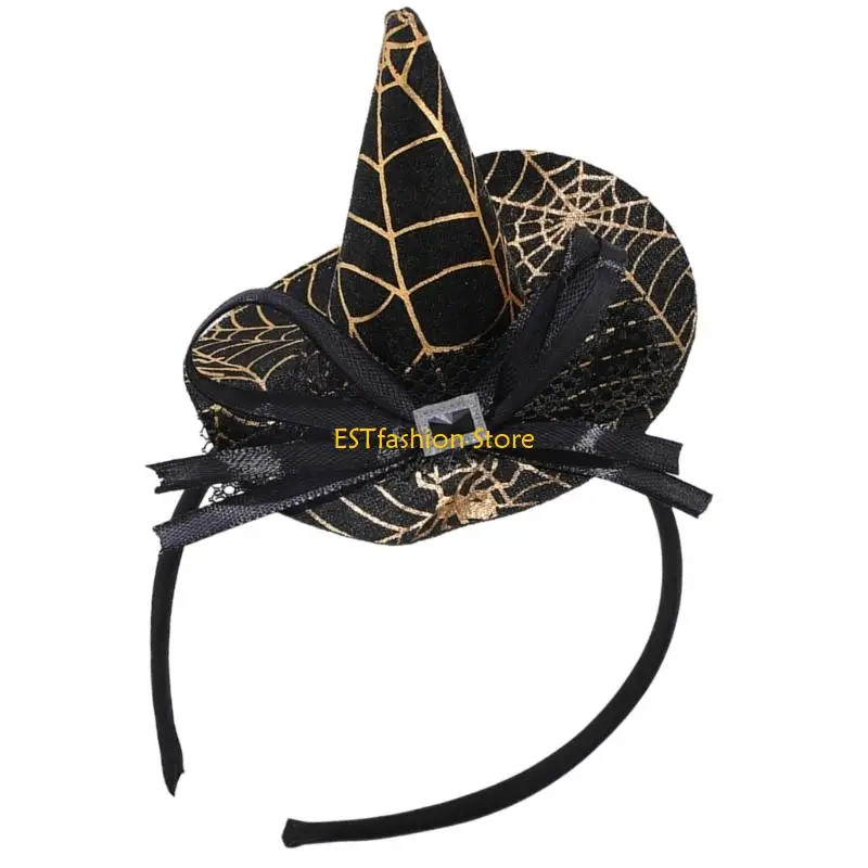 

Y5GC Таинственная шляпа ведьма прическа для волос аксессуар для взрослых детей на хэллоуин косплей фестиваль фестиваль головной