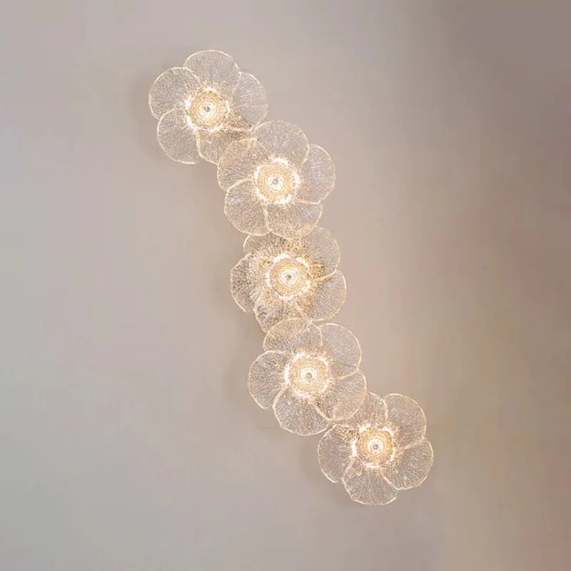 

Wall Lamp French Modern Bedroom Bedside Lamp Flower Creative Cream Wind Stairs Aisle Lamp Living Room