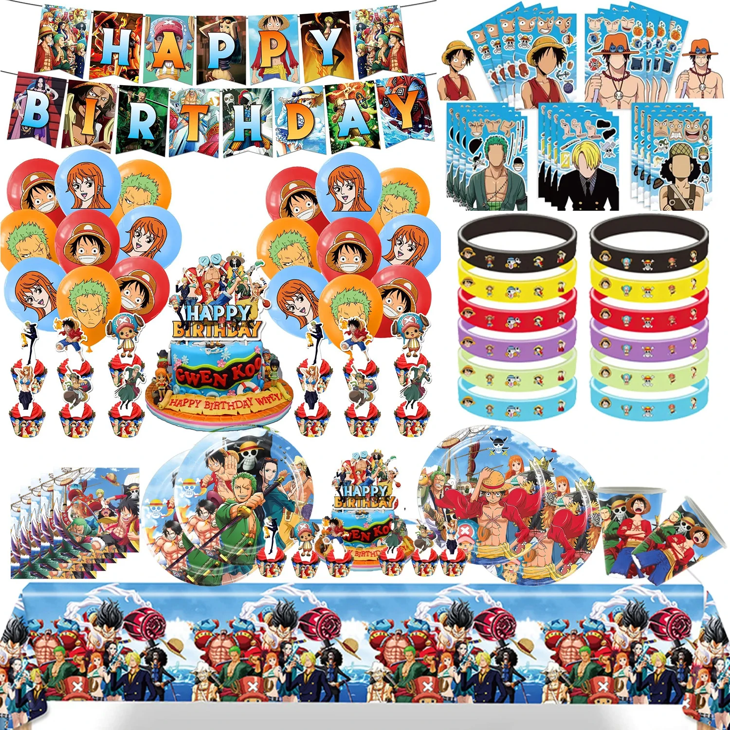Kids Outdoor Merry Go Round - One Piece Balloons Anime Kid Ballons
