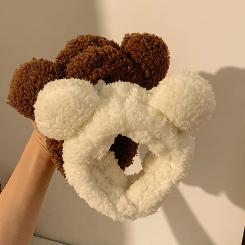 1PC New Gils Cute Plush Bear Rabbit Ears Headband Autumn Winter Head Hoop Cartoon Girls Kid Hairband Headdress Hair Accessories