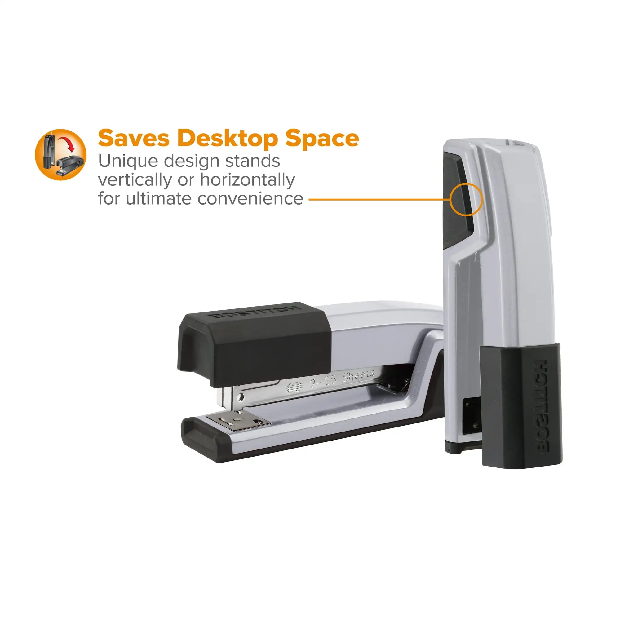 Premium Epic Stapler, 25-Sheet Capacity, Silver