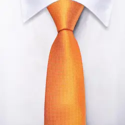 Corbata de seda de diseño de lujo para niños, corbata de 120CM de largo y 6CM de ancho, a la moda, color naranja, envío directo