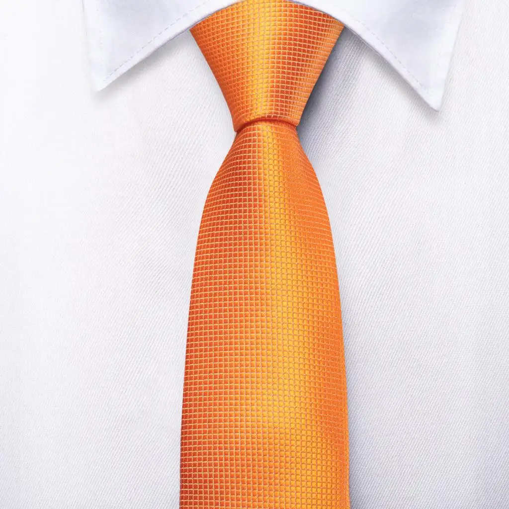 Orange Solid Luxury Designer Silk Tie For Children Handky Child Necktie 120CM Long 6CM Wide Fashion Party Dropship Hi-Tie