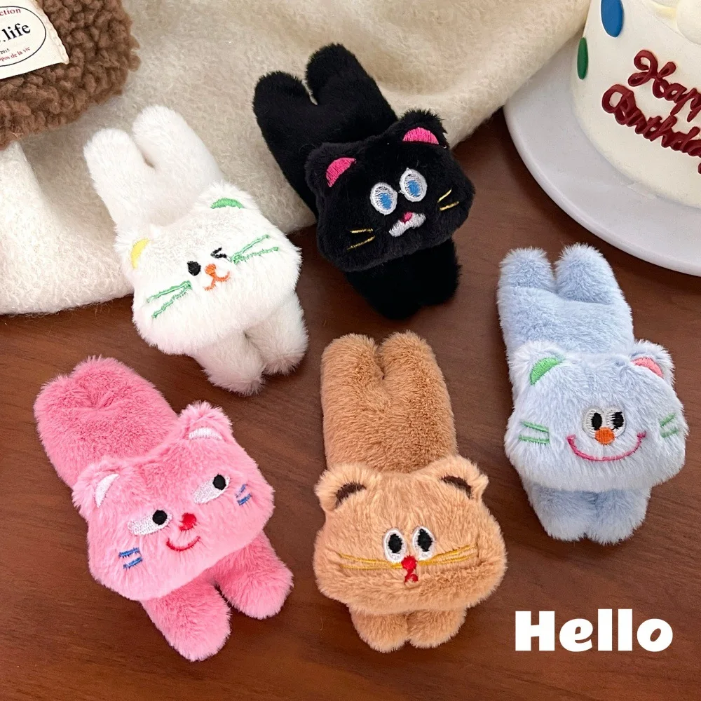 New Cute Cartoon Plush Kitten Hair Clip Versatile Hair Accessory For Girls In Autumn And Winter Sweet Bangs Clip On Hair Clip ﻿