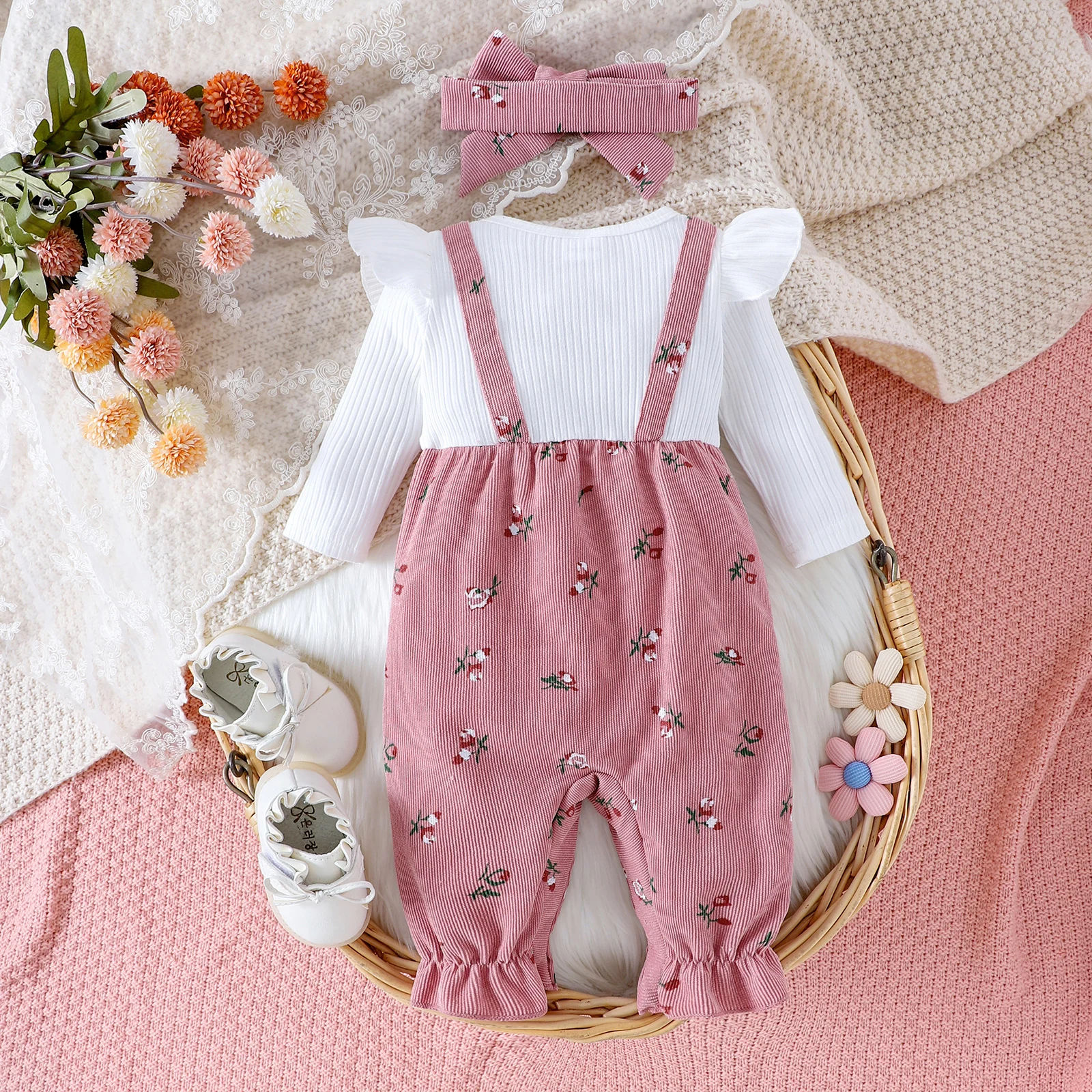 Floral Baby Romper Set 3