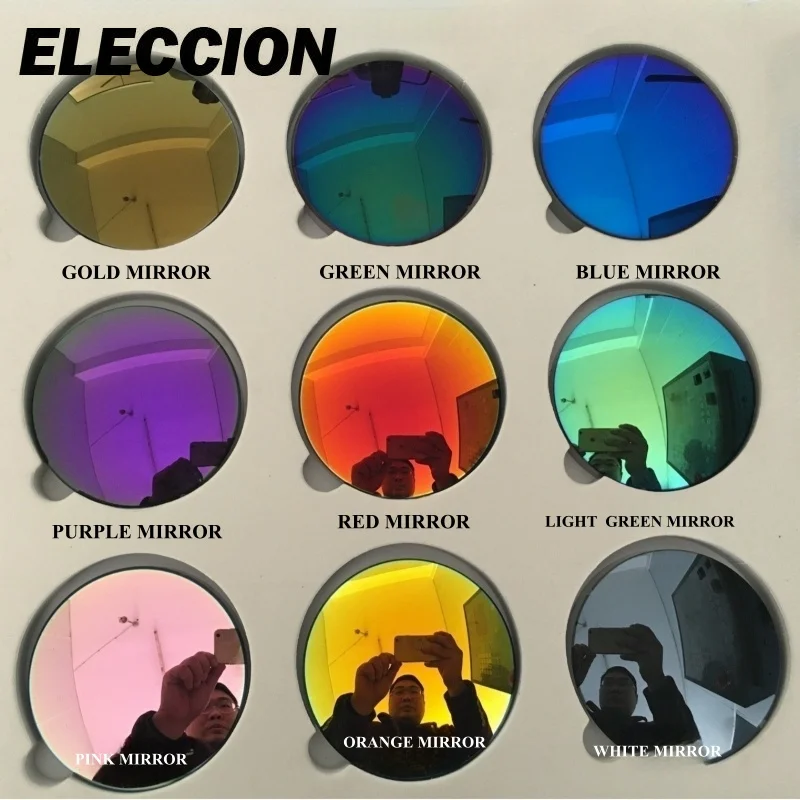 Eleccion Polarized Sunglasses UV 400 Protection Colorful Sun Lenses Prescription Fashion Mirror Thin Myopia Dark Lenses